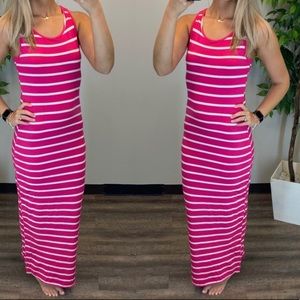 🎁Fuchsia Striped Maxi Dress